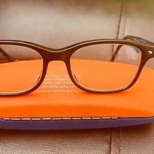 Trendy Black kids Glasses with Bright Orange Case